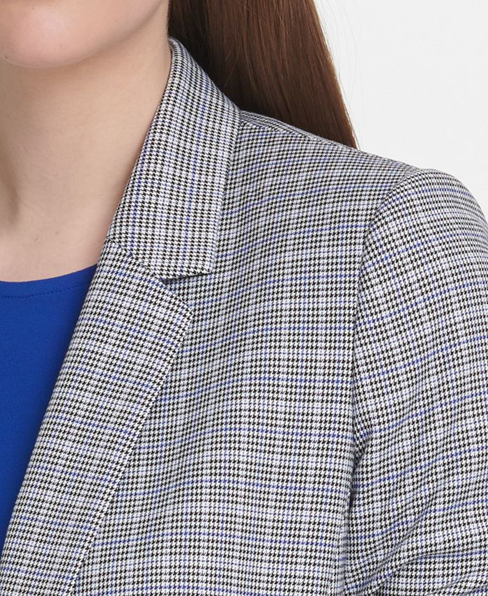 DKNY Plaid One-Button Jacket & Reviews - Jackets & Blazers - Women - Macy's