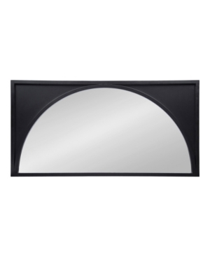 Kate And Laurel Andover Wooden Wall Panel Arch Mirror In Black