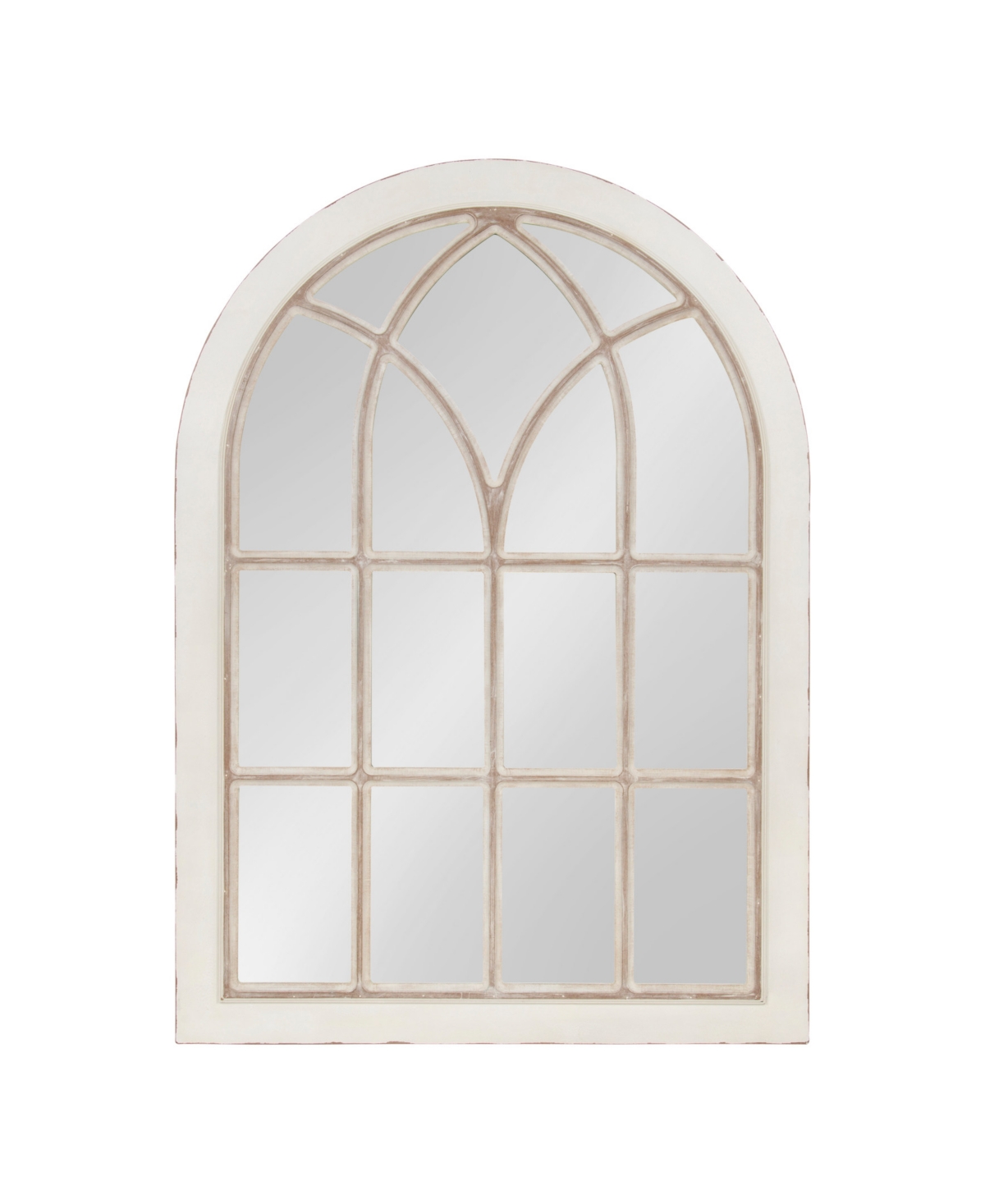 Nikoletta Large Windowpane Arch Mirror - White