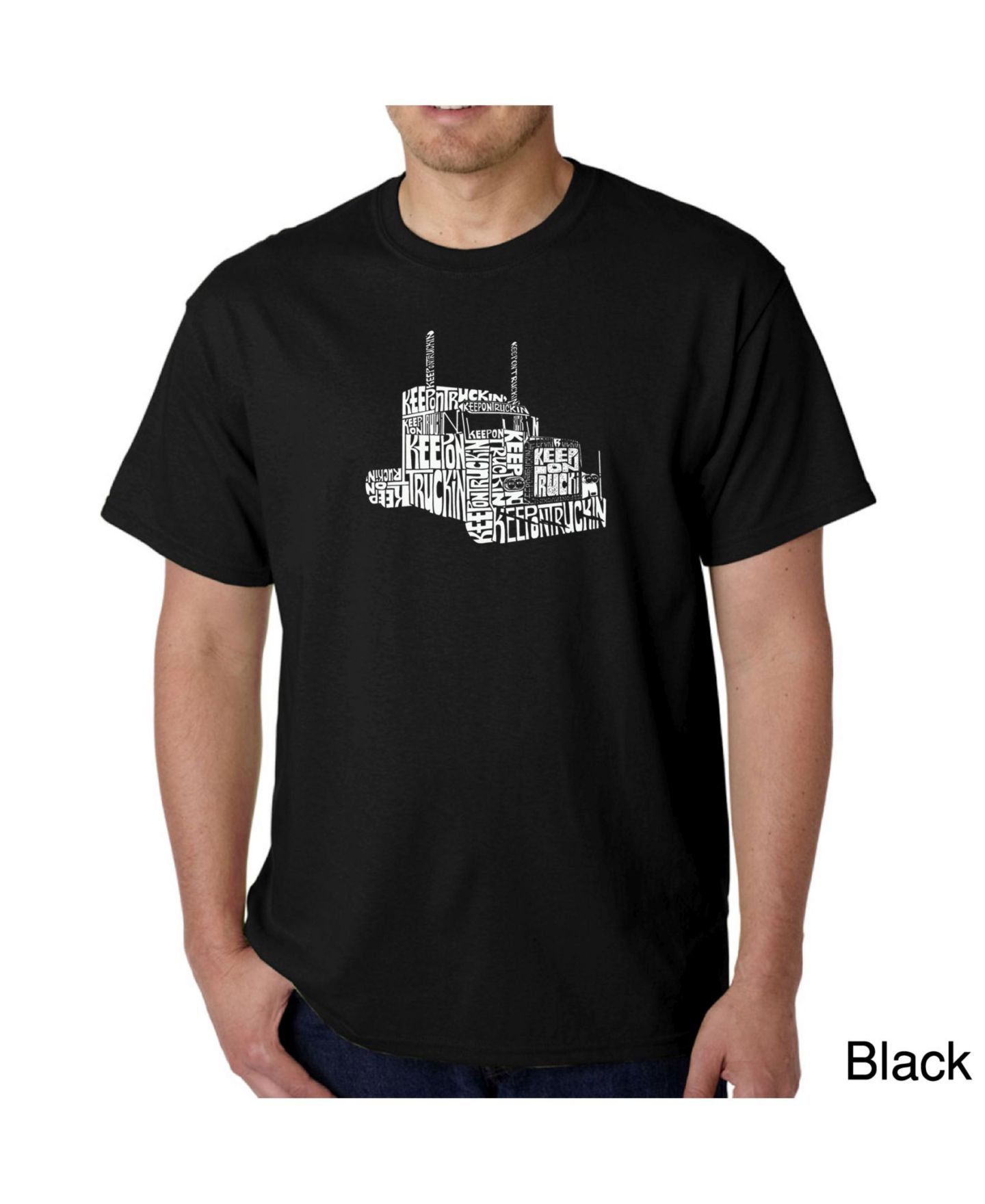 Мужская футболка LA Pop Art Word Art - Keep on Truckin, цвет: Чёрный — фото 1