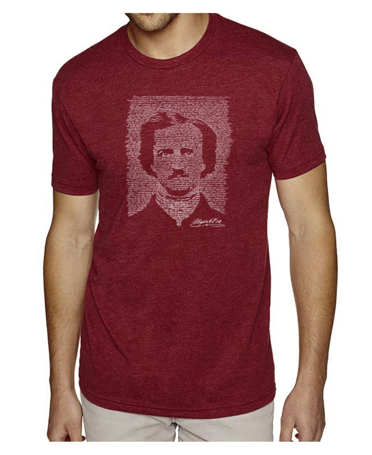 La Pop Art Mens Premium Blend Word Art T-Shirt - Edgar Allen Poe - The Raven
