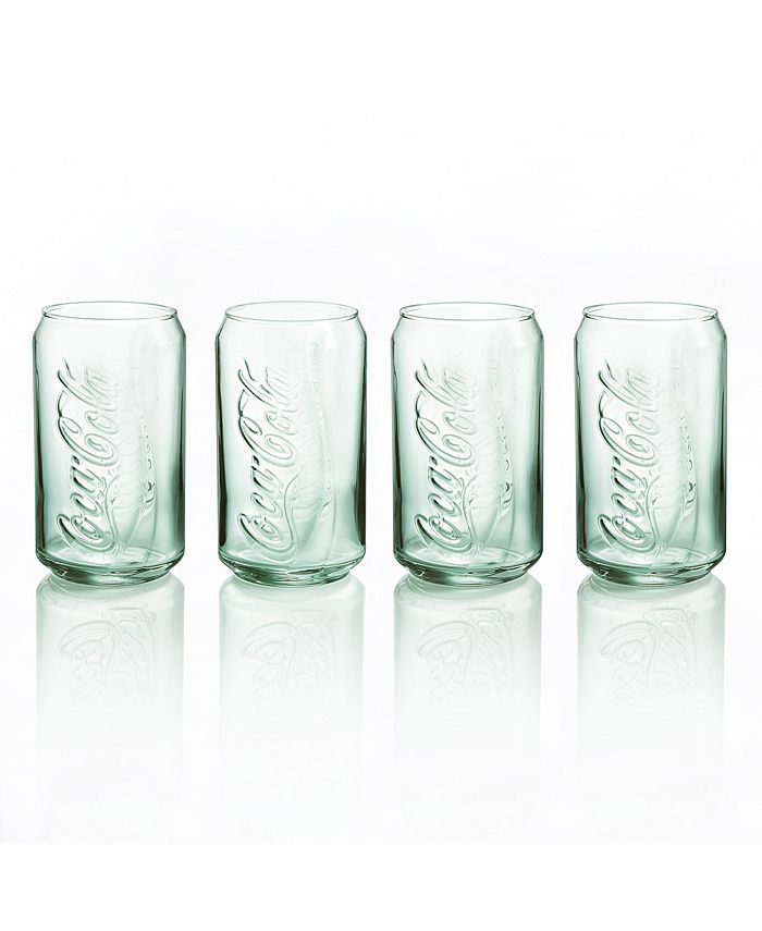 Vintage Set of 4 Embossed Coca Cola Logo Libby Green Glass 12 oz, Tint –  lechaletbymay