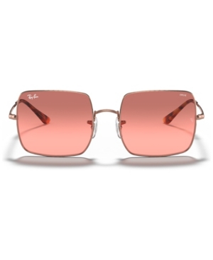 Ray Ban Square 1971 Washed Evolve Sunglasses Bronze-copper Frame Red Lenses 54-19 In Copper/photo Red Gradient Bordeaux