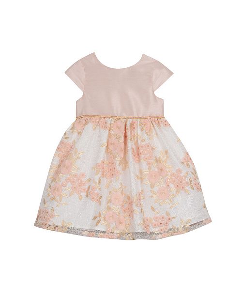Laura Ashley Little Girl Cap Sleeve Embroidered Party Dress