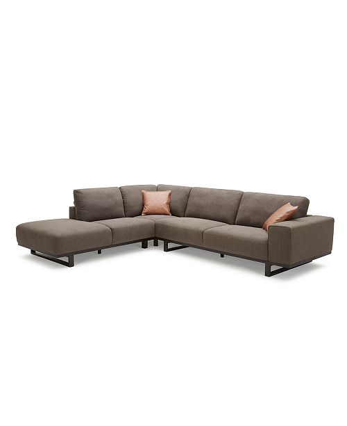 Furniture Closeout Laser 3 Pc Fabric Bumper Chaise Sectional