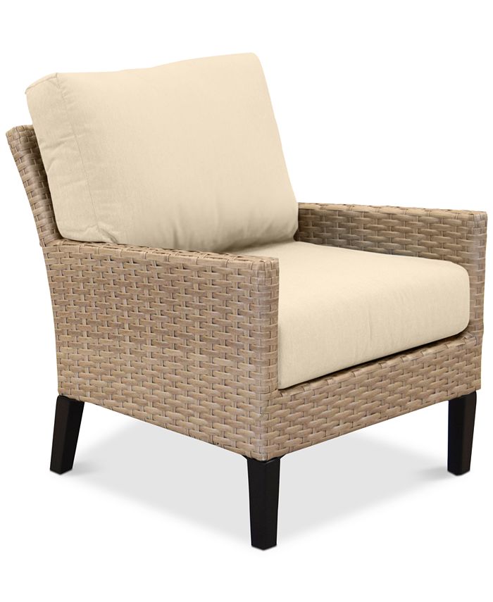 Furniture Amari Parchment Outdoor Club Chair With Sunbrella® Cushions Macy's