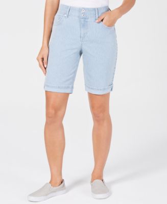 Style & Co Petite Railroad Cuffed Jean Shorts, Created for Macy's - Macy's