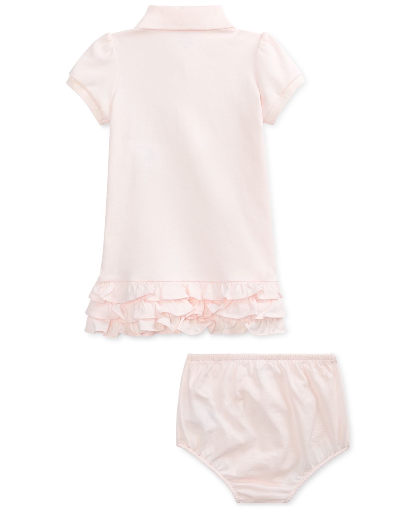 Платье Polo Ralph Lauren Ruffled Trim Cupcake Dress для девочек-малышей, цвет: Розовый — фото 2
