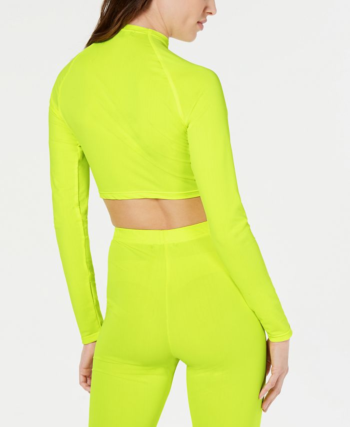 Waisted LongSleeve Biker Crop Top Macy's