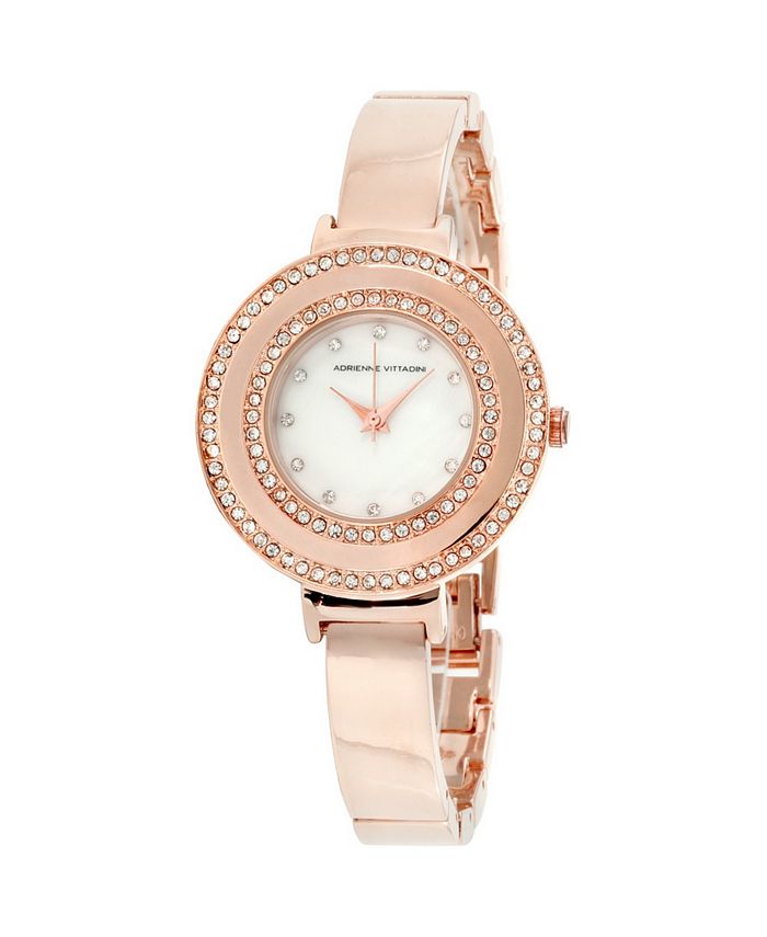 Adrienne Vittadini Collection Womens Analog Quartz Watch, Rose Gold Case,  Mother of Pearl Dial, Silver and Rose Gold Metal Band : :  Clothing, Shoes & Accessories