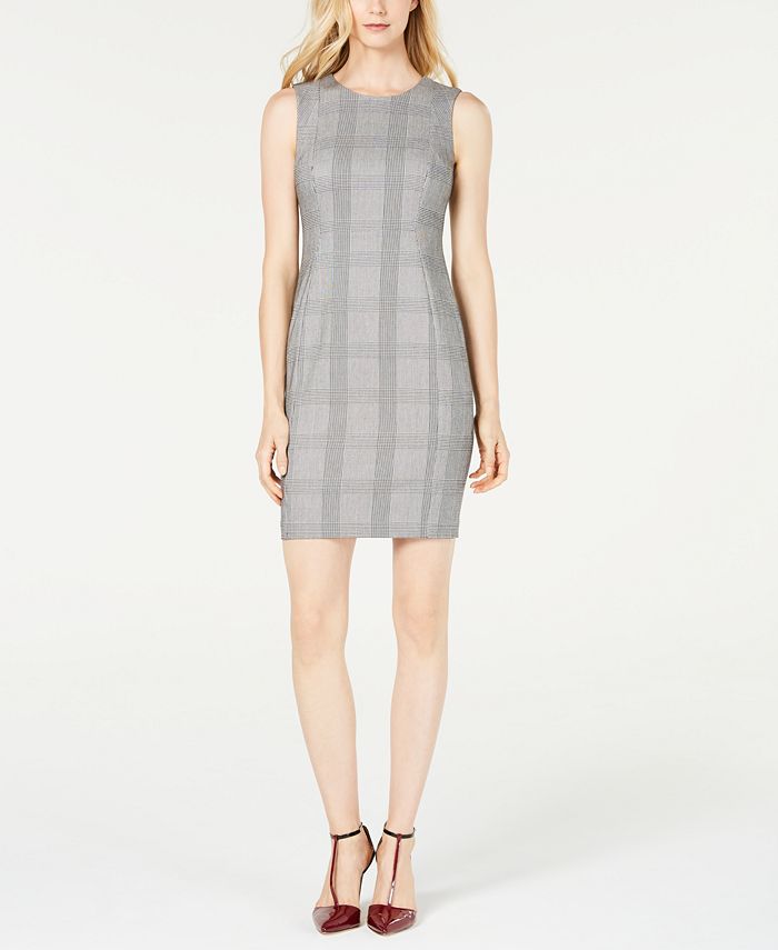 Calvin Klein Plaid Sheath Dress Macy s