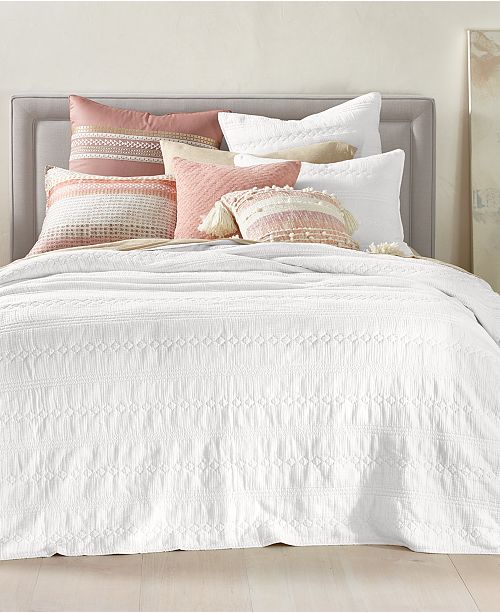 Lucky Brand Crinkle Gauze Cotton Full Queen Coverlet Created For