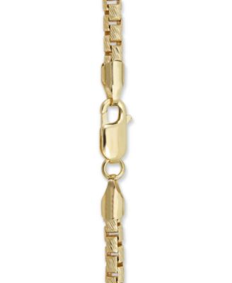 Box Link Chain Bracelet in 14k Gold-Plated Sterling Silver