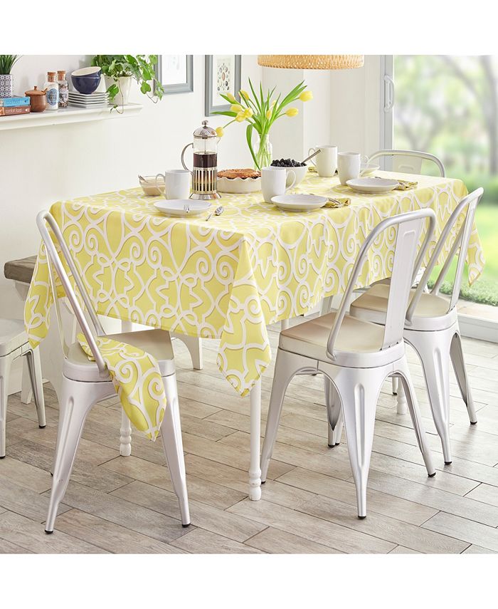 Elrene - Chase Geometric Stain Resistant Indoor Outdoor 60"X120" Tablecloth