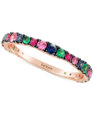 image of Le Vian Multi-Gemstone (3/4 ct. t.w.) Statement Ring in 14k Rose Gold