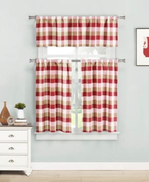 Kingsville 3-Piece Plaid Kitchen Curtain Set