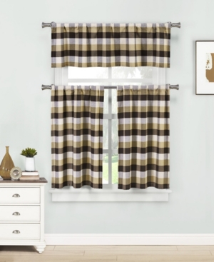 Kingsville 3-Piece Plaid Kitchen Curtain Set