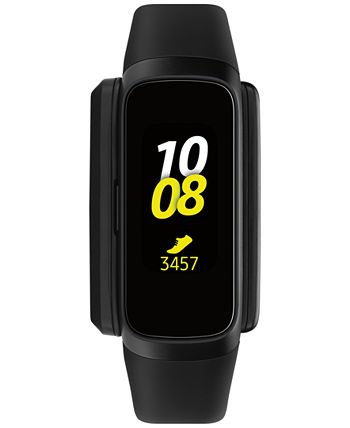 Samsung - Unisex Galaxy Fit Black Elastomer Strap Smart Watch .95"