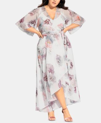 City Chic - Trendy Plus Size Chiffon Maxi Wrap Dress