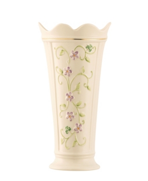 Belleek Pottery Irish Flax 9.5" Vase In Open White