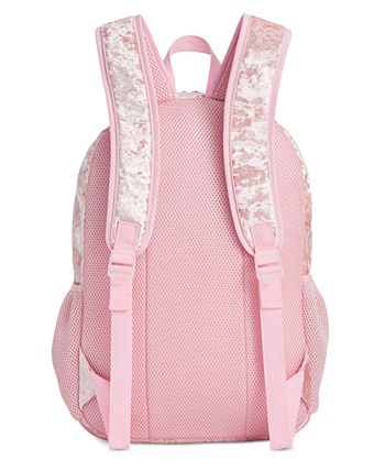Pink crushed 2025 velvet backpack