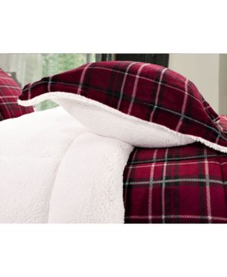 Plaid Micromink/Sherpa Reversible Down Alternative Microsuede 2-Pc. Comforter Sets, Twin