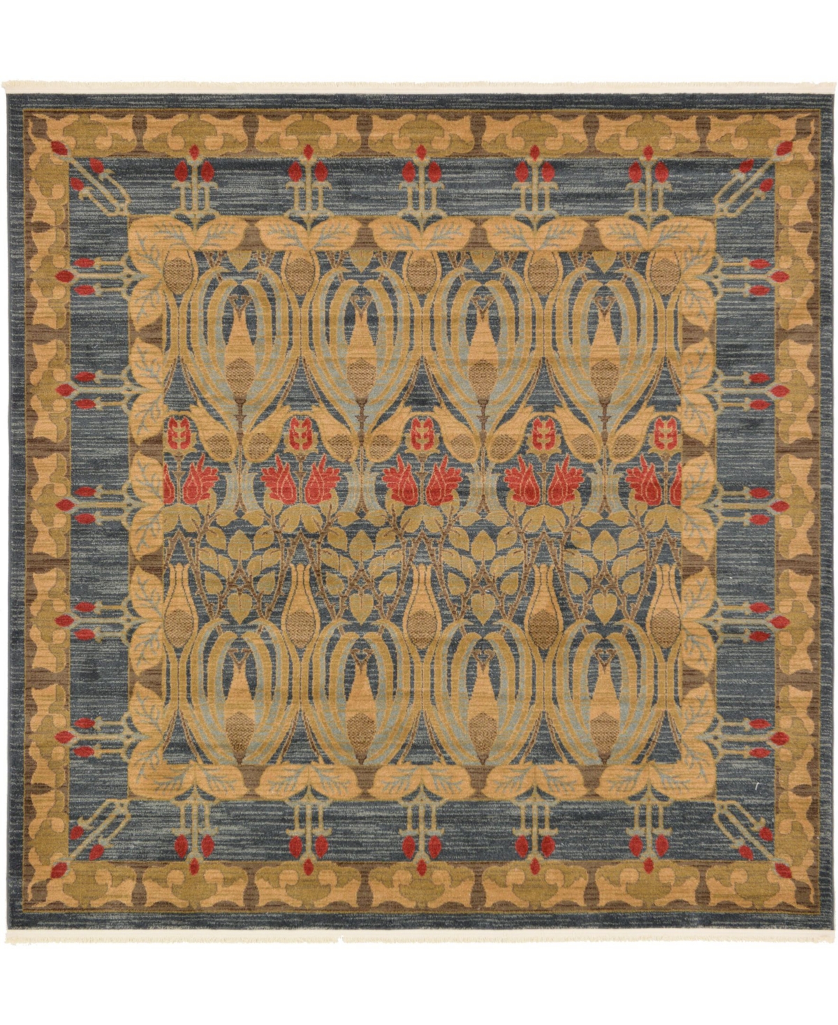 Bayshore Home Orwyn Orw3 Blue 8' x 8' Square Area Rug - Blue