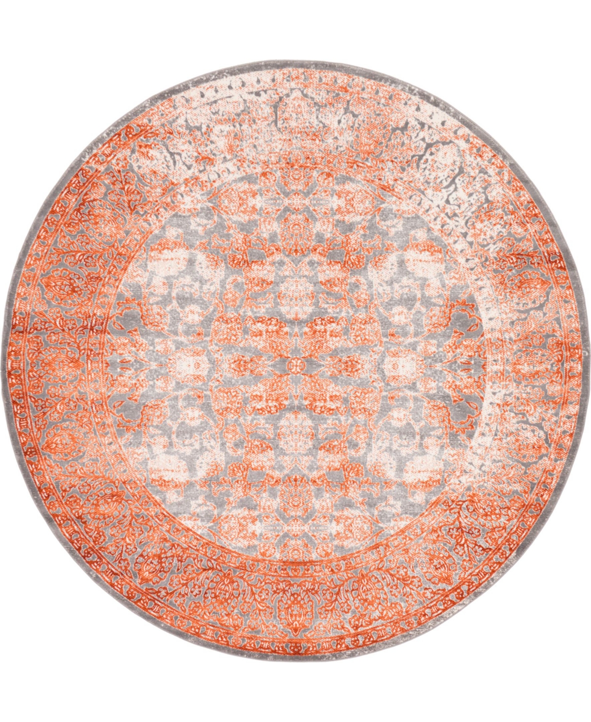 Bayshore Home Norston Nor3 8' x 8' Round Area Rug - Terracotta