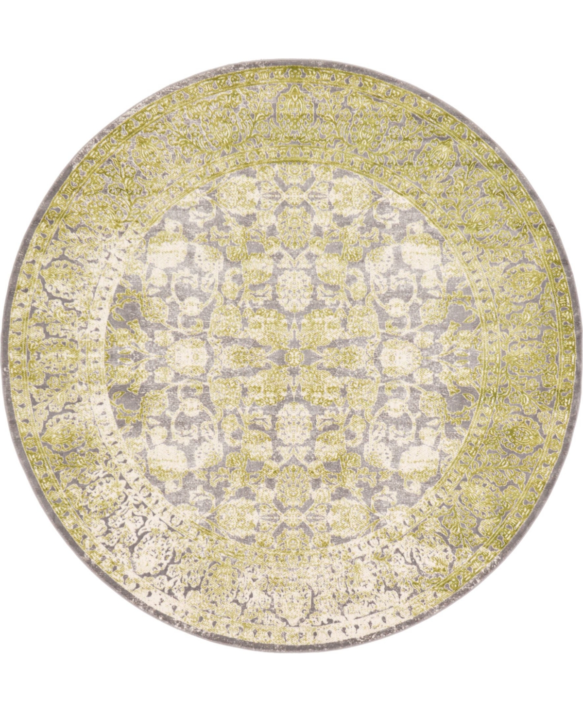 Bayshore Home Norston Nor3 8' x 8' Round Area Rug - Light Green
