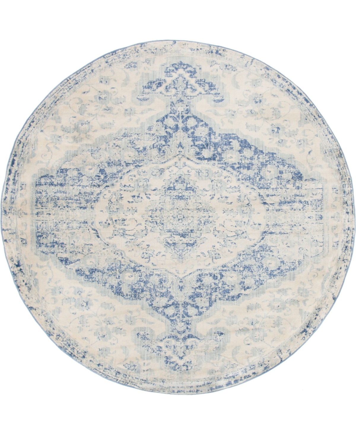 Bayshore Home Agostina Ago2 8' x 8' Round Area Rug - Blue