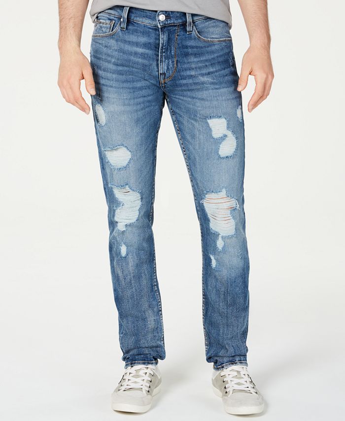 GUESS Men's Slim, Tapered Ripped Jeans - Macy's