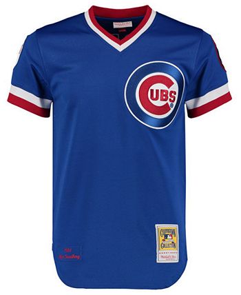 Mitchell and Ness MLB Chicago Cubs Mesh V-Neck Cooperstown