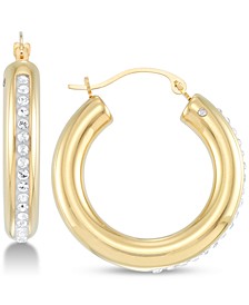 Crystal & Diamond Accent Hoop Earrings in 14k Gold Over Resin, Created for Macy's