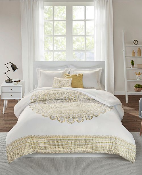 Intelligent Design Nomad Twin Twin Xl 4 Piece Metallic Medallion