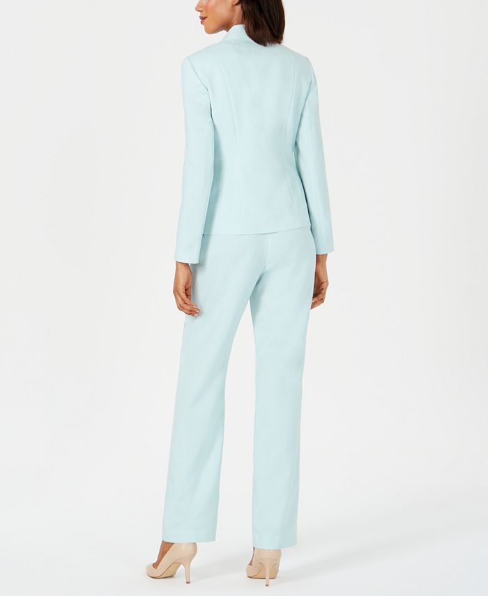 Le Suit Textured Two-Button Pantsuit - Macy's