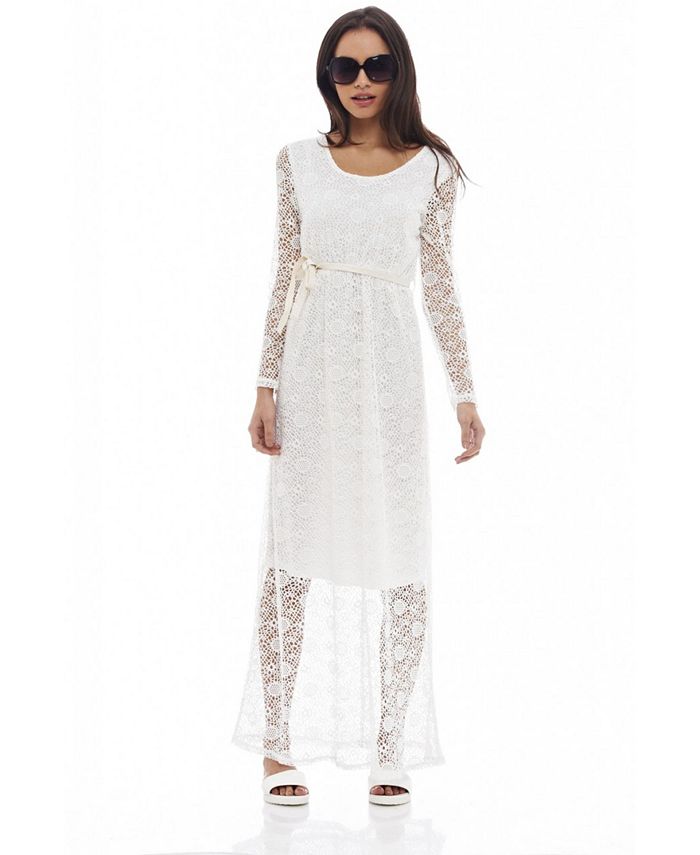 AX Paris Lace Long Sleeved Maxi Dress Macy s