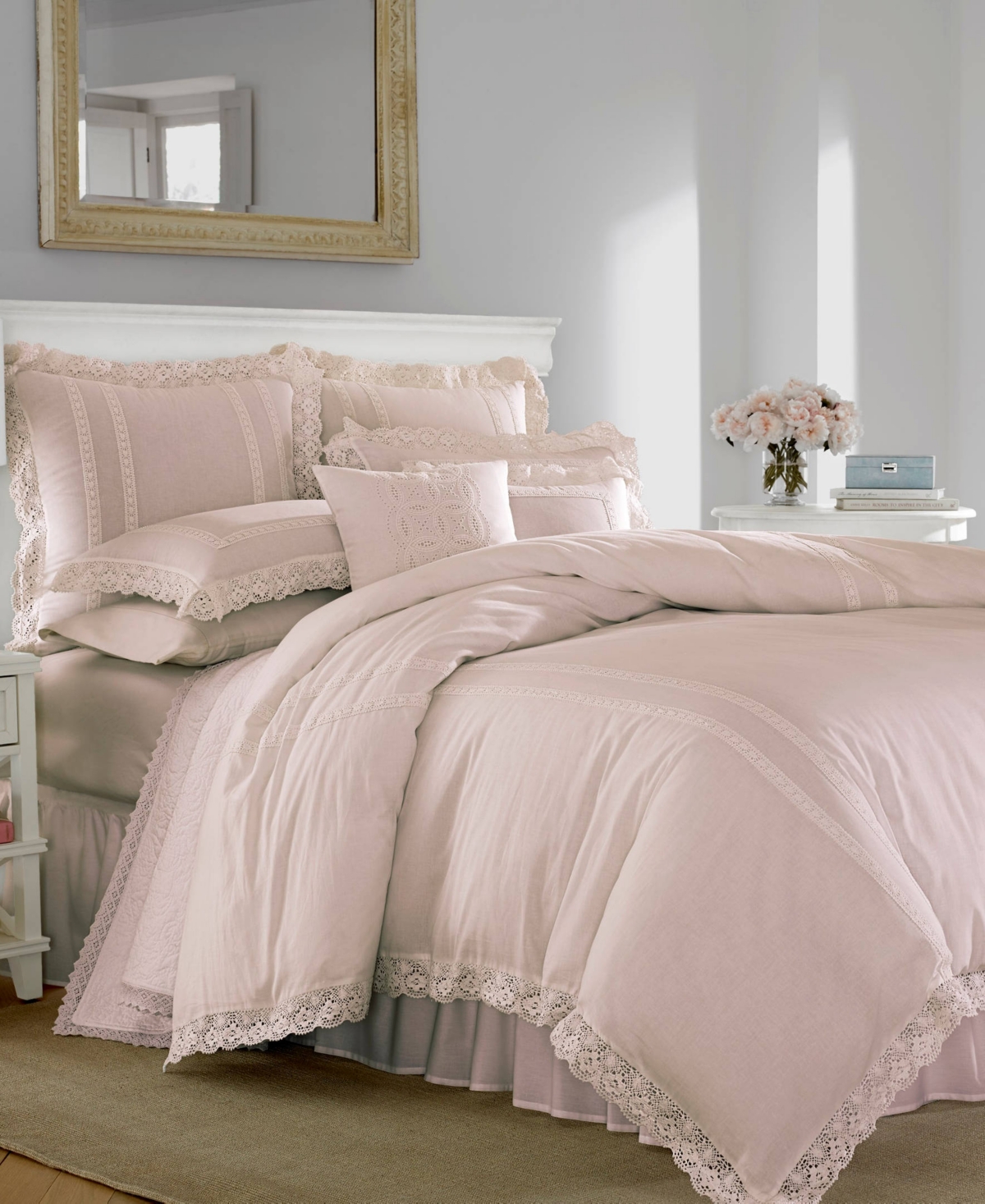 UPC 883893542426 product image for Laura Ashley Annabella Pastel Pink Duvet Set, Full/Queen Bedding | upcitemdb.com