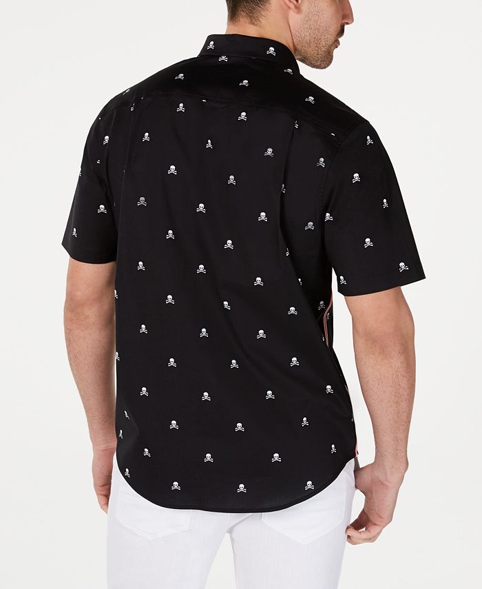 Club Room Men's Stretch Skull-Print Shirt, Created for Macy's - Macy's