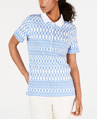 Tommy Hilfiger Cotton Printed Polo Top, Created for Macy's - Macy's