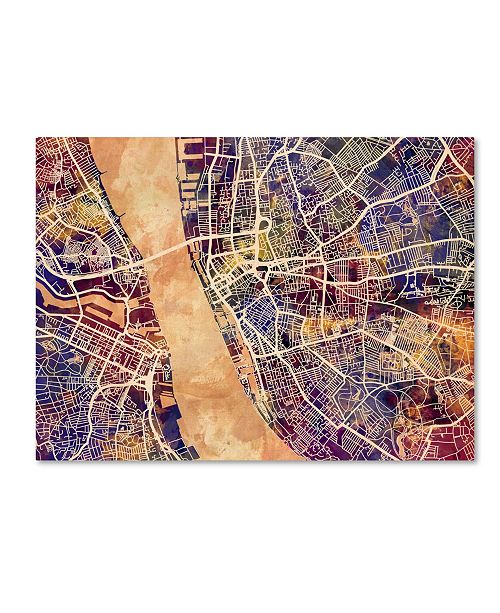 Trademark Global Michael Tompsett 'Liverpool England Street Map 2' Canvas Art - 18" x 24 ...