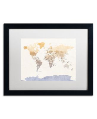 Trademark Global Michael Tompsett 'Political Map of the World' Matted ...