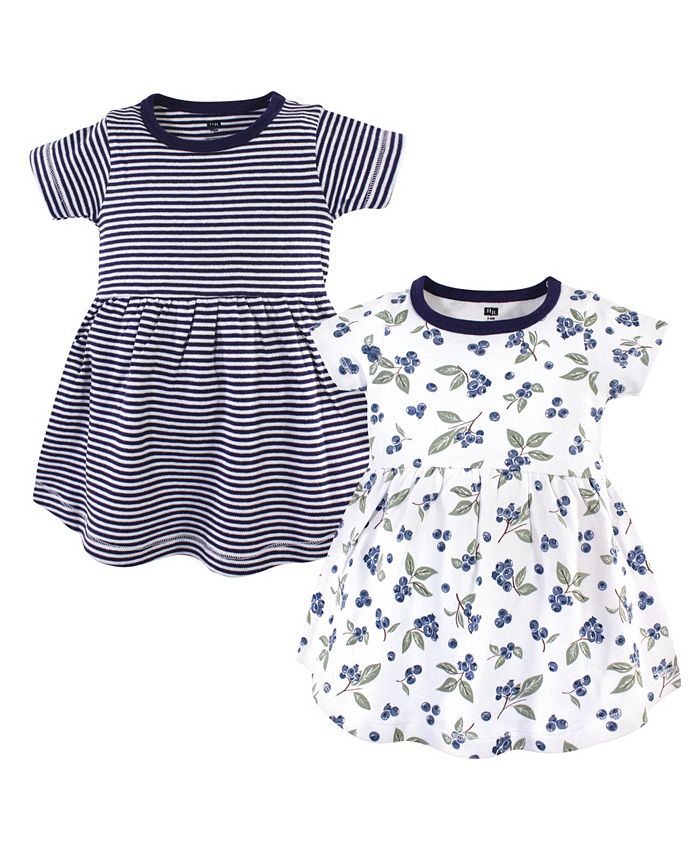 Hudson Baby Toddler Girl Cotton Short-Sleeve Dresses 2pk, Blueberries ...