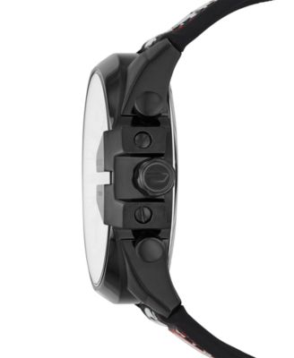 Men's Chronograph Mega Chief Black Silicone Strap Watch 51mm 