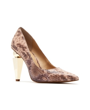 Katy Perry Memphis Cone Heel Pumps Women's Shoes In Mauve Snake
