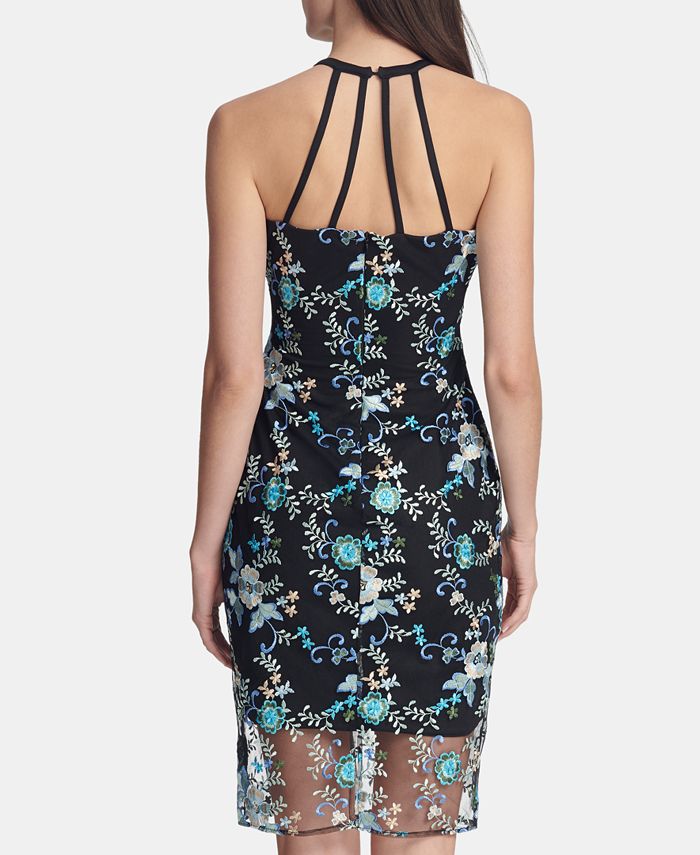 GUESS Embroidered HalterNeck Dress Macy's