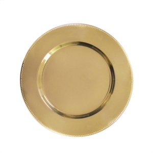American Atelier Beaded Gold 13-Inch Round Chargers Set of 4