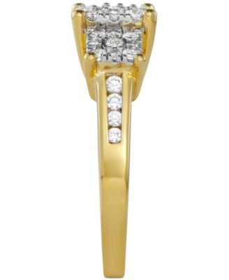 Diamond Princess Triple Halo Engagement Ring (3/4 ct. t.w.) in 14k White, Yellow or Rose Gold