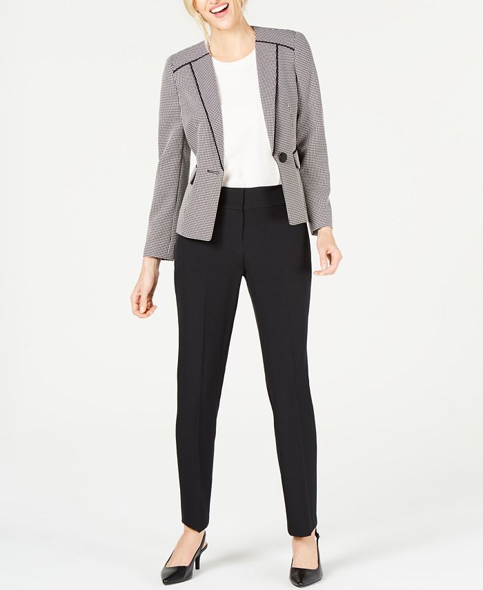 Le Suit Petite Birdseye OneButton Pant Suit Macy's