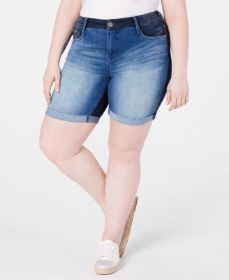 plus size bermuda denim shorts