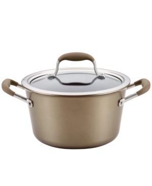 Shop Anolon Advanced Home Hard-anodized Nonstick 4.5-qt. Tapered Saucepot In Bronze